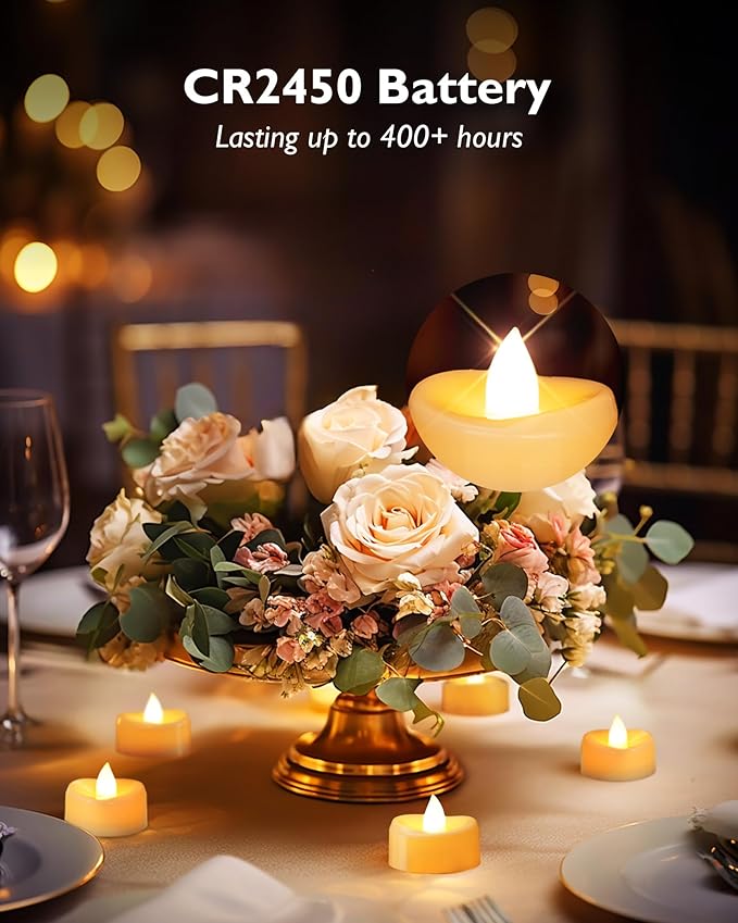 Remote Candles, 12 Pack Flameless Tea Lights Candle Battery Operated, 400+Hours LED Tea Lights with Remote, Timer Battery Votive Candle for Holidays Wedding Home