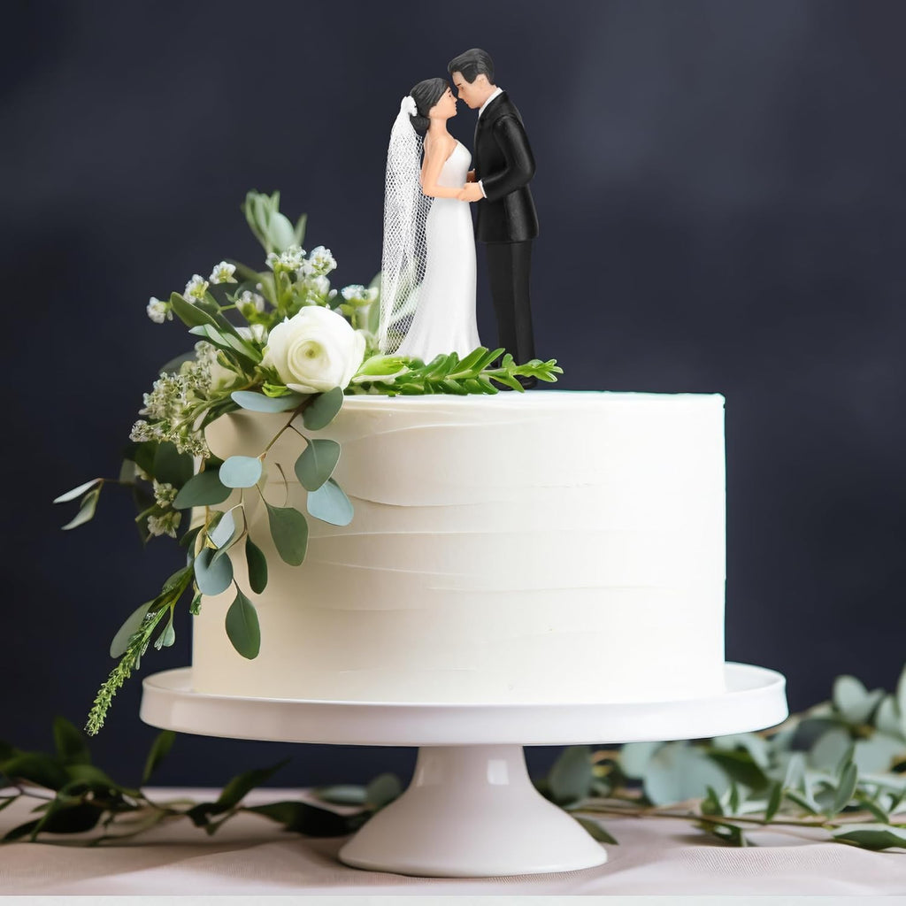 4.3” Traditional Bride and Groom Cake Toppers – Elegant Romantic Wedding Cake Vintage Couple Figurine, Pastel Novios Para Statue for Engagement, Anniversaries, Bridal Showers Parties, Party Decoration