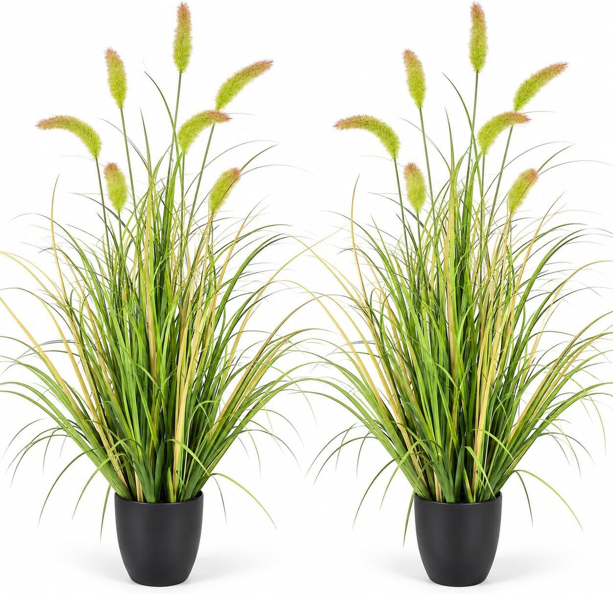 2 PCS 3FT Artificial Foxtail Grass Plants, Faux Grass Indoor Outdoor Décor