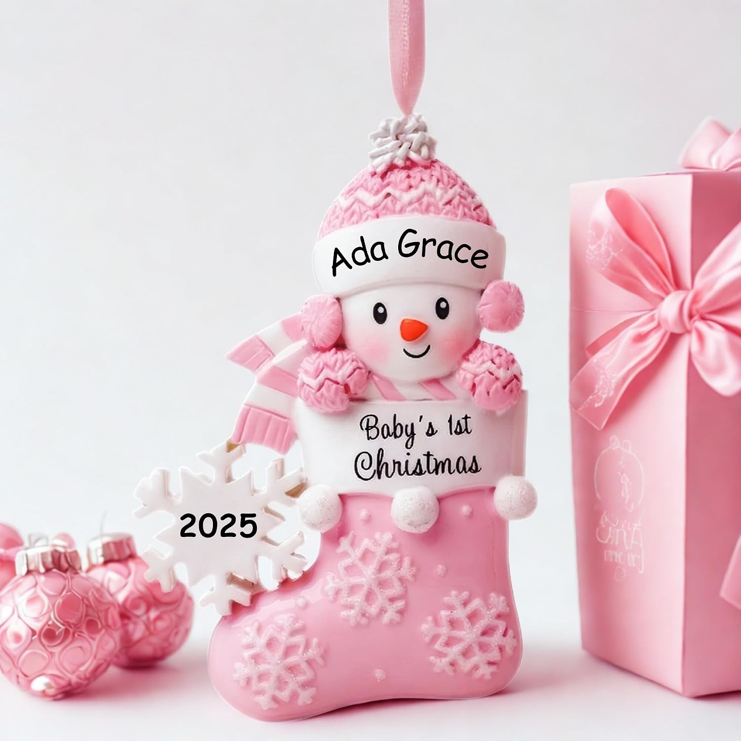 Personalized Babys 1st Christmas Ornament 2026, Gift for Expecting Parents (Personalized)