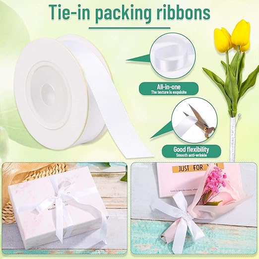 PAXCOO Floral Tape and Wire, Florist Tape and Flower Wire Arrangement Kit with White Ribbon, Boutonniere Pin, Wire Cutter for Bouquets, Crafts, Wreath Making (Dark Green)