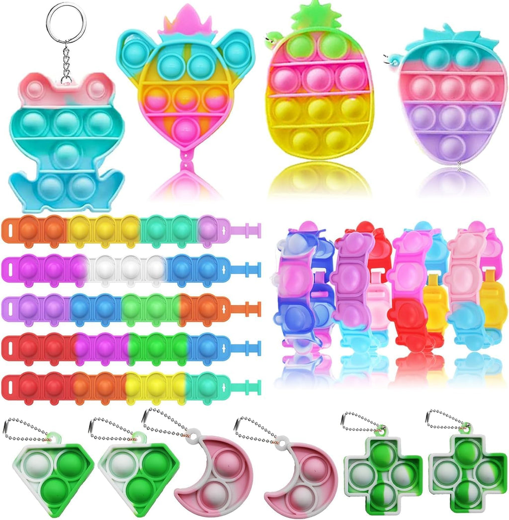Mivanlin 117 Pcs Party Favors for Kids 4-8 8-12, Pop Fidget Toys, Treasure Box Toys for Classroom Prizes, Pinata Filler Goodie Bag Stuffers, Treasure Chest, Prize Box Toys for Boys Girls