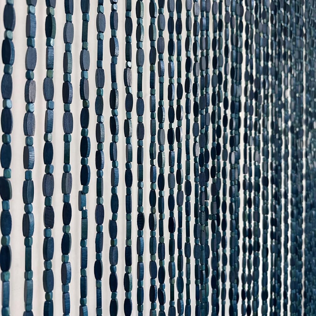 52 strands 36" x 79" blue wood and, main product view