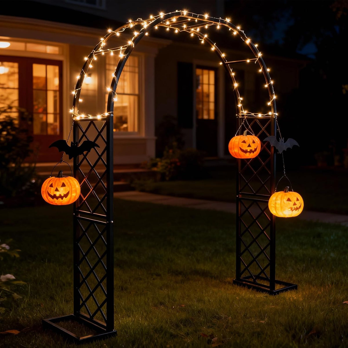 Heavy Duty Garden Arch Trellis, 110.2 x 89.7in Galvanized Steel Arbor