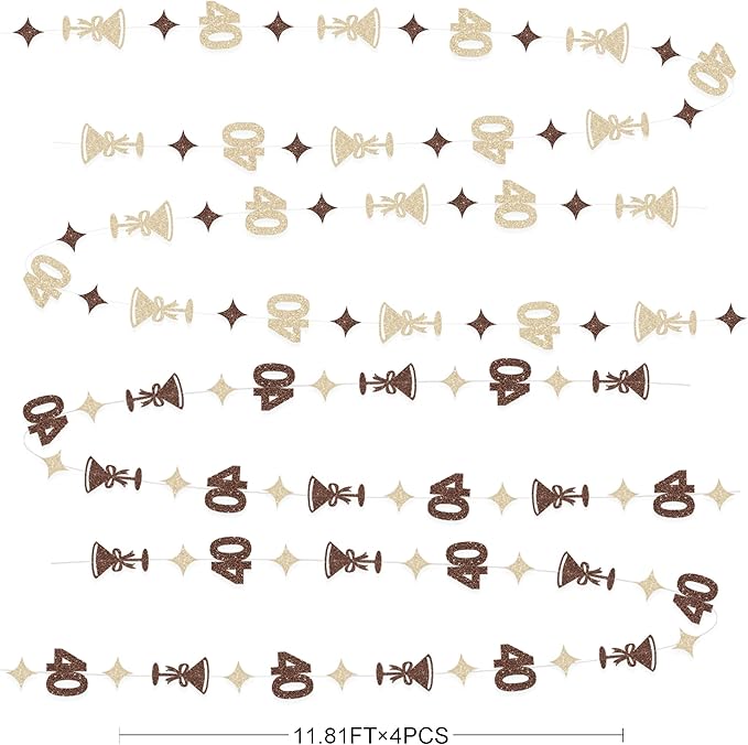 Champagne Gold Brown 40th Birthday Decorations Espresso Martini Garland Streamer Banner Decor for Womens A Tini Bit Older Martini Birthday Cheers to 40 Years Happy 40th Anniversary Bar Party Supplies