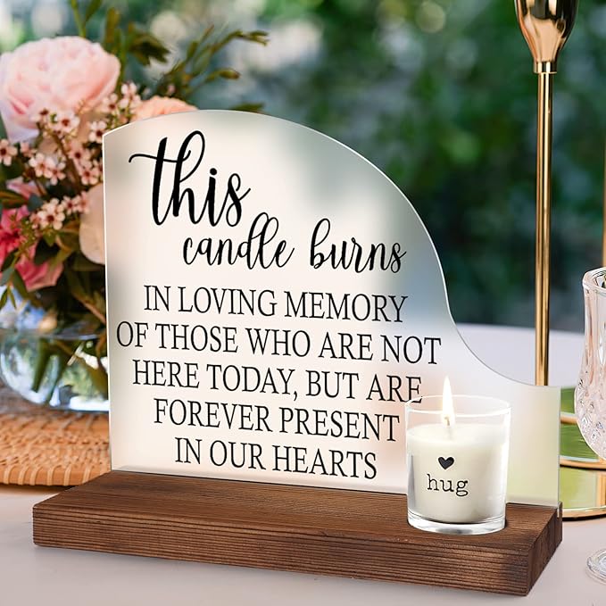 Memorial Table Sign for Weddings & Receptions - Sympathy Gift in Loving Memory - Wooden Welcome Rustic Sign for Gifts & Anniversaries