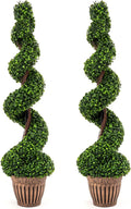 goplus 4 ft artificial boxwood spiral topiary tree, main product view