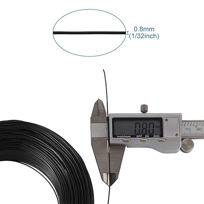 Fashewelry 984 Feet 0.8mm Black Aluminum Wire Bendable Metal Craft Wire String for Beading Sculpting Jewelry Making