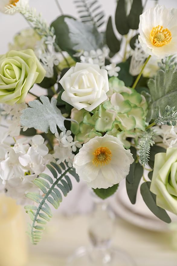 Serra Flora Artificial Greenery Spray Box Set(Pack of 64pcs) with 8 Kinds of Wedding Bouquet Filler Table Centerpieces and Floral Arrangement