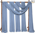 4 Panels Wedding Arch Draping Fabric 28" x 20Ft Wedding Arch Drapes Chiffon Fabric Drape Sheer Backdrop Curtain for Nuptials Party Ceremony Birthday Arbor Drapery Reception Ceiling Decor(Dusty Blue)