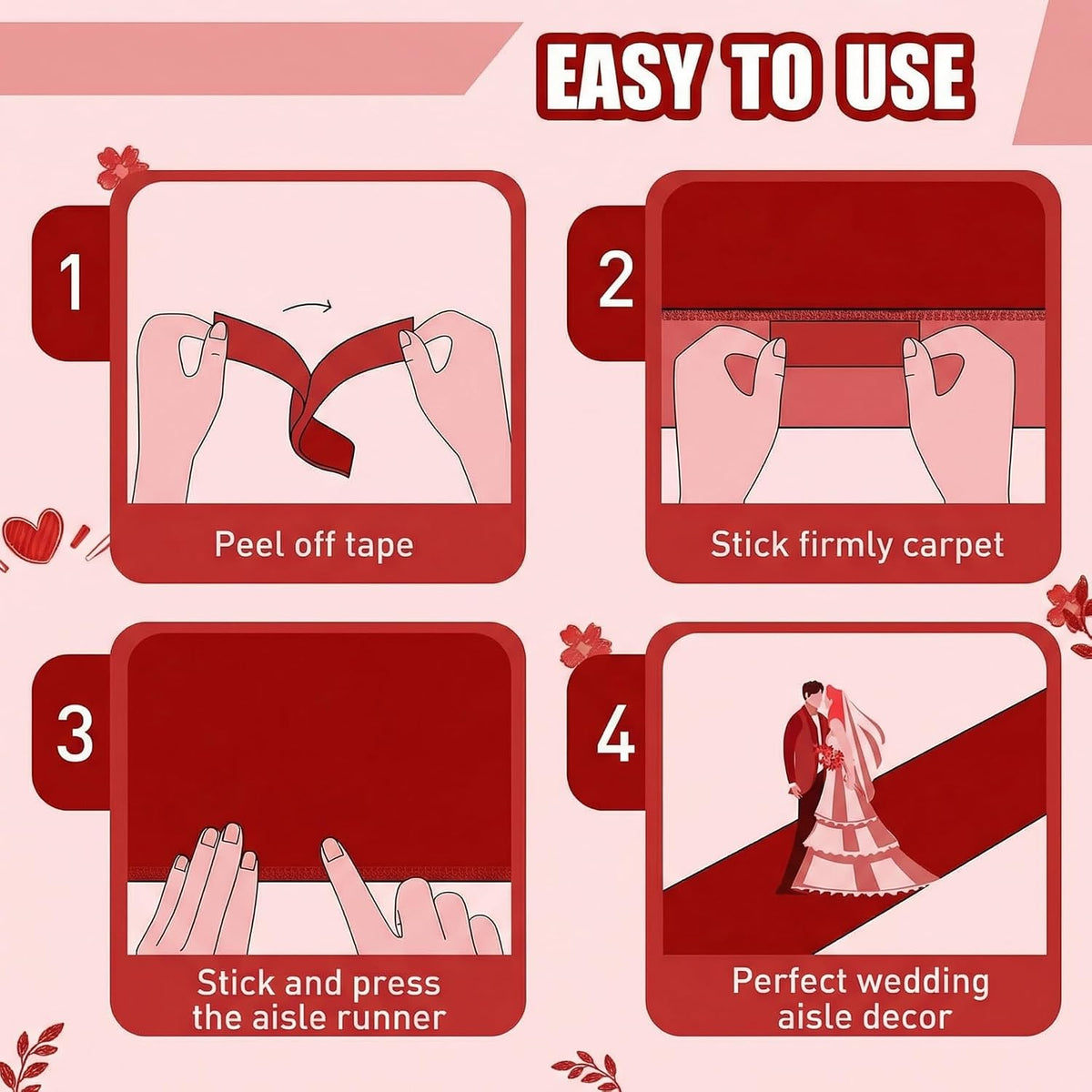 Thick Disposable Red Aisle Runner, 4x100 Feet