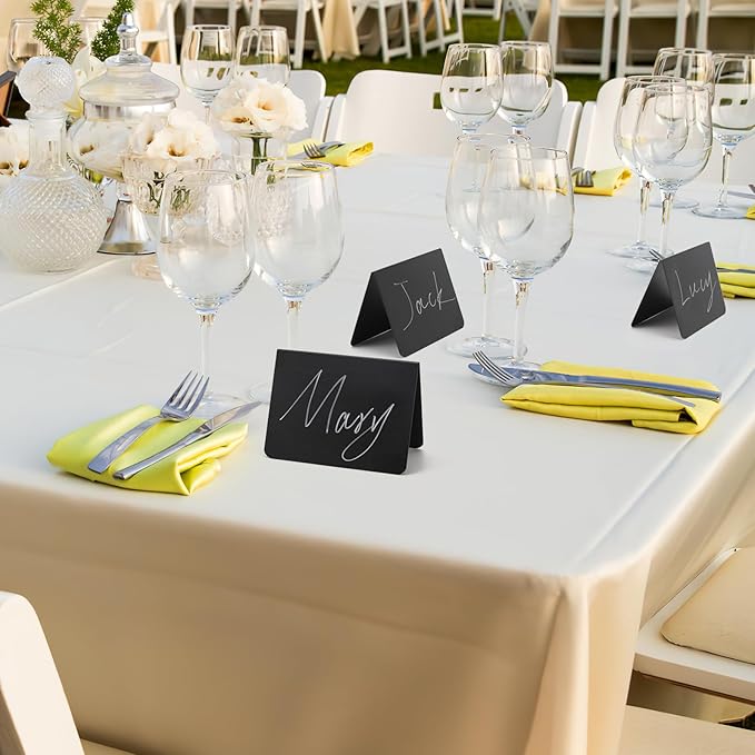 15 Pcs 4"x3" Mini Chalkboard Signs for Food, Reusable PVC Food Labels, Reserved Table Signs for Party Buffet, Birthdays, Bakery, Weddings Table Numbers, Buffet Display, Place Cards, Name Tag