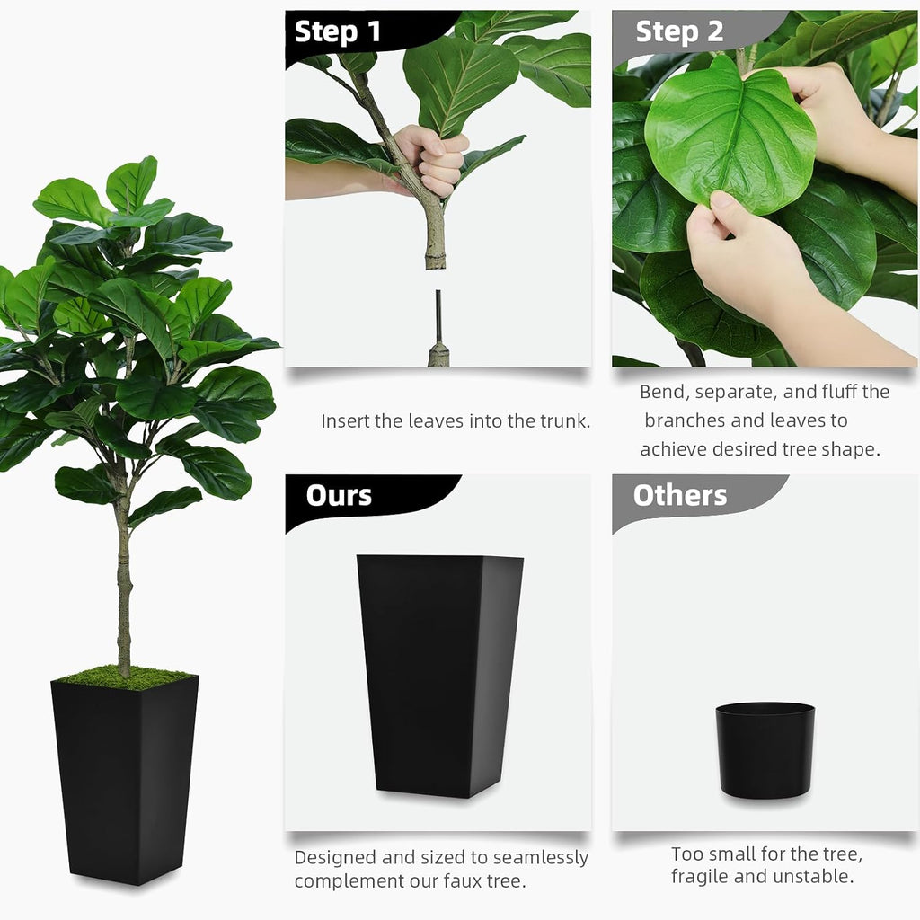 astidy fiddle leaf fig tree artificial 5ft showing dimensions
