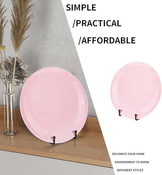 Decolore 3 Pack 6 Inch Black Metal Display Stands Plate Holder Display Stands for Picture, Decorative Plate, Book, Photo Easel, Artistic Work (3 Pack, 6 inch)