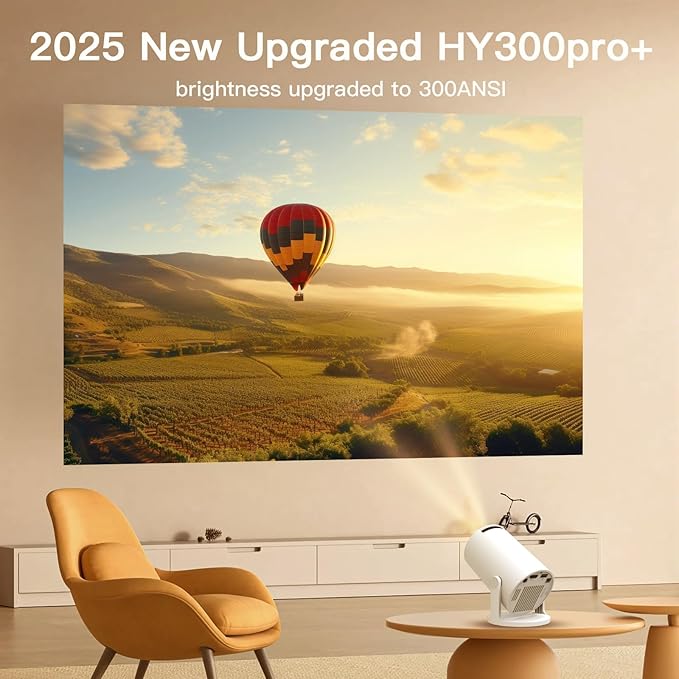 WEMI Smart Minin Projector with Wifi and Bluetooth for Indoor and Outdoor Activities (OptiBarrel 500)