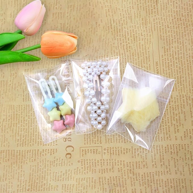 PigPotParty 2"x3" Cellophane Cookie Bags Self Sealing, 200 Pcs Clear Plastic Treat Individual Cookie Bags with seal, Perfect for Goodies, Party Favors, Snacks, Gift Wrapping
