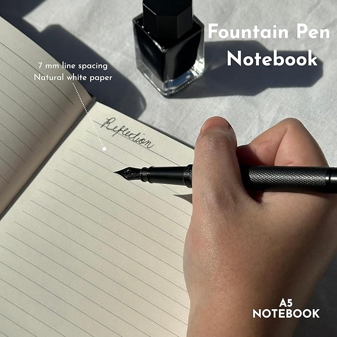 SETTINI Journal Notebook for Writing, Vegan Leather Hardcover Notebook - Pen loop, Back Pockets & Lay-Flat design, 120 GSM A5 College ruled Bleed free Paper, Gift Set for Men and Women, Saphire Blue - Birthday Gift