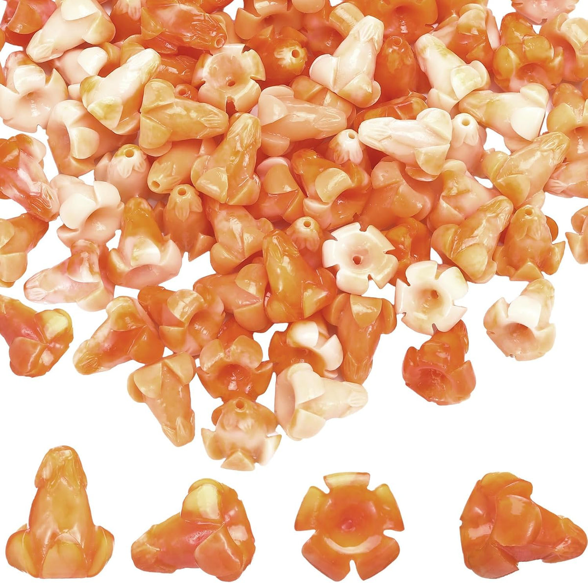 jutom 100 pcs puakenikeni flower beads hawaiian for, main product view