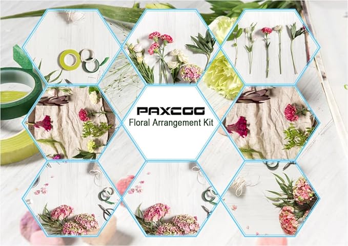 Paxcoo Floral Tape and Floral Wire Arrangement Tools Kit with Wire Cutter 26 Gauge Stem Wire and 22 Gauge Paddle Wire for Bouquet Stem Wrap Florist