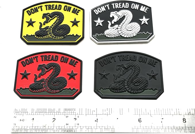 1x Gadsden Flag Rattlesnake Car Emblem 3D Decal Sticker with Don't Tread ON ME Slogan Fit for Car Truck Motorcycle Window Door and Flat Surface (Yellow)