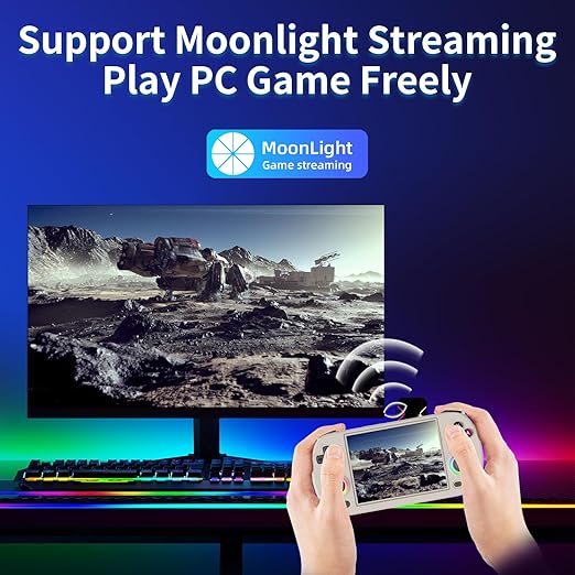 RG40XX H Handheld Game Console rg40xxh Retro Gaming Console 4.0'' IPS Screen with 64G TF Card Pre-Installed Games Linux 64-bit System RG 40XX H Supports 5G WiFi Bluetooth HDMI and TV Output RG40XX