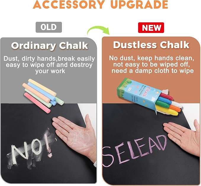 SELEAD Small Chalkboard Words Sign - 3 Pack 6x8 Inch Tabletop Decorative Chalk Board with Wooden Stand, Mini Double-Sided Erasable Message Menu Board for Food, Business, Wedding, Party