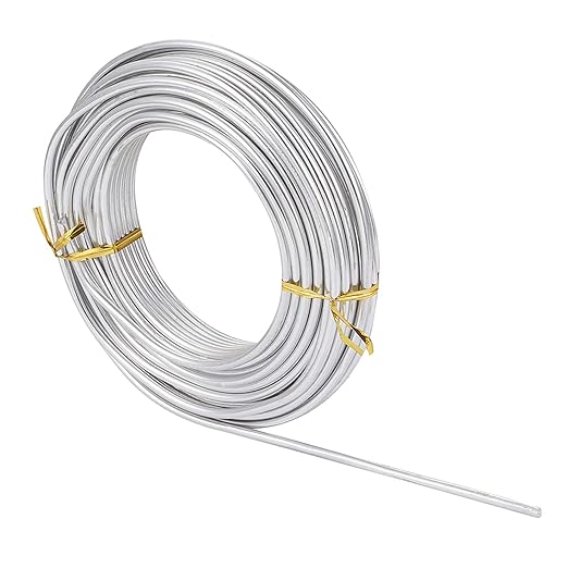 FASHEWELRY 6 Gauge Aluminum Craft Wire 52 ft Silver Metal Bendable Sculpting Wire for Jewelry Making Finding Craft DIY Skeleton 4mm