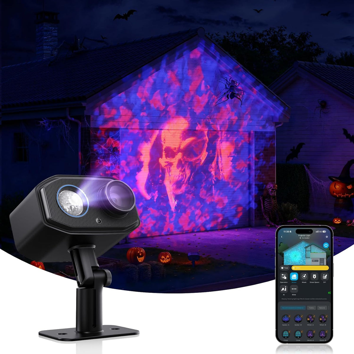 Govee Outdoor Halloween Projector Light, 3D Dynamic Visual Holiday Decor