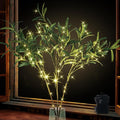 Bexdir Lighted Olive Branches with Timer, Lighted Branches 33IN 99 LED, Artificial Light, Olive Night Light, Artificial Plant for Home Spring Christmas Party Wedding Decor-Battery Operated