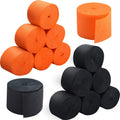 984 Feet Totally Halloween Crepe Paper Streamers Black and Orange Crepe Paper Roll for Halloween Party Decorations, 12 Rolls