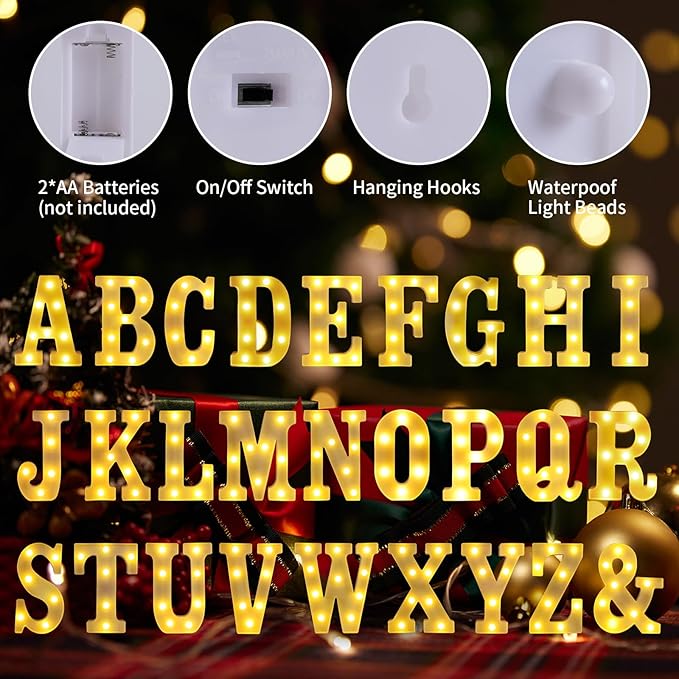 Light Up Letters L,LED Sign Marquee Letters 26 Alphabet for Party Birthday Name,Wedding,Christmas Decorations,Personalized Name Sign Letter for Centerpieces Table and Wall Decor