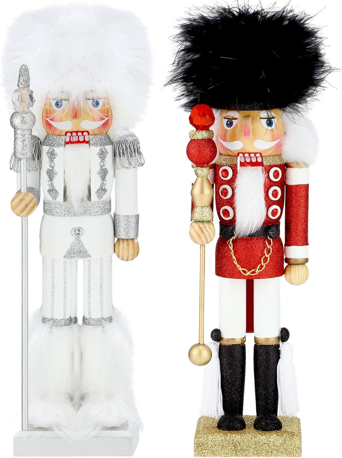 soaoo 2 pcs christmas nutcracker ornament 14'' wooden, main product view