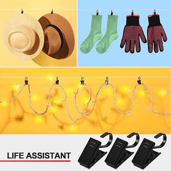 Teenitor 25 Pcs Small Curtain Hooks for Drapes, Curtain Clips for Hanging Hooks for Drapes Bows Hat, Curtain Rod Hooks, Stainless Steel S Hooks for Hanging Tent Lights Photo Party Decorations