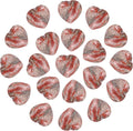 PATIKIL 20 Pcs Natural Heart Shaped Crystal Stone, 0.6 Inch Mini Polished Love Gemstone Crystal, Pocket Rock Engraved Worry Stones for Women Gifts Meditation, Light Red