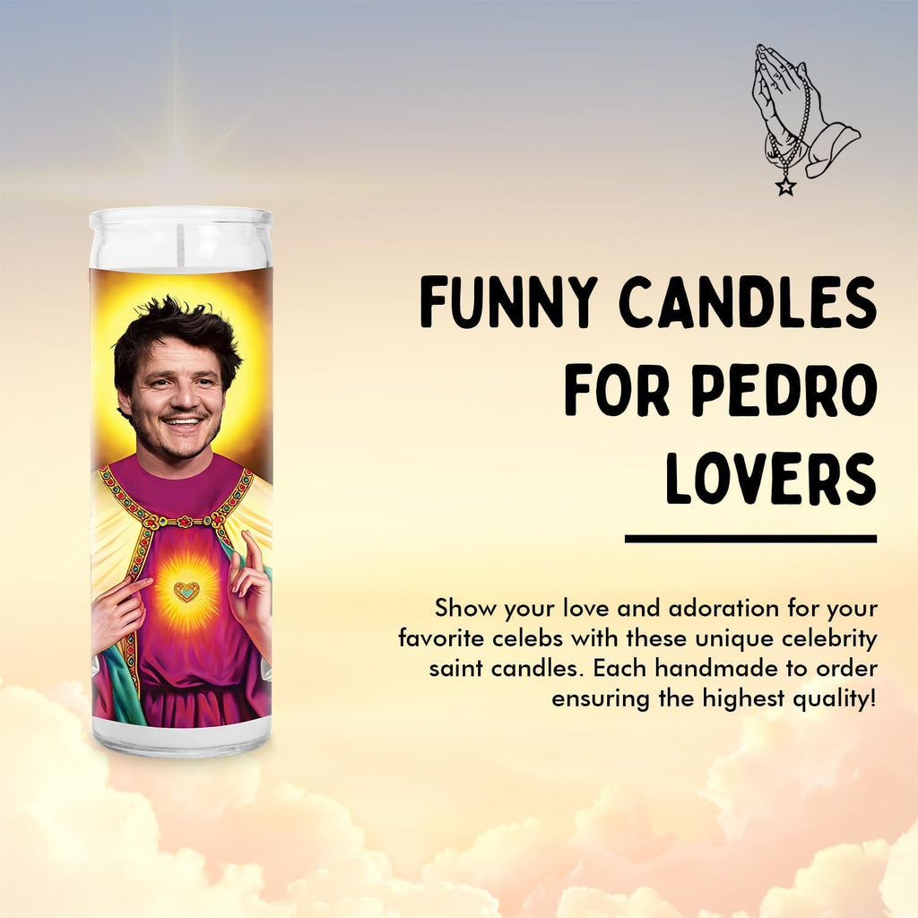 Pedro Celebrity Funny Candle – Unscented Handmade Soy Wax Votive Candle – Unique Gift for Last of Us, Narcos Movies & TV Series Lovers – Home Decor Collectible for Living Room & Office