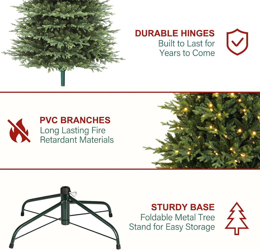 hykolity 9 ft prelit artificial christmas tree with on a desk or shelf