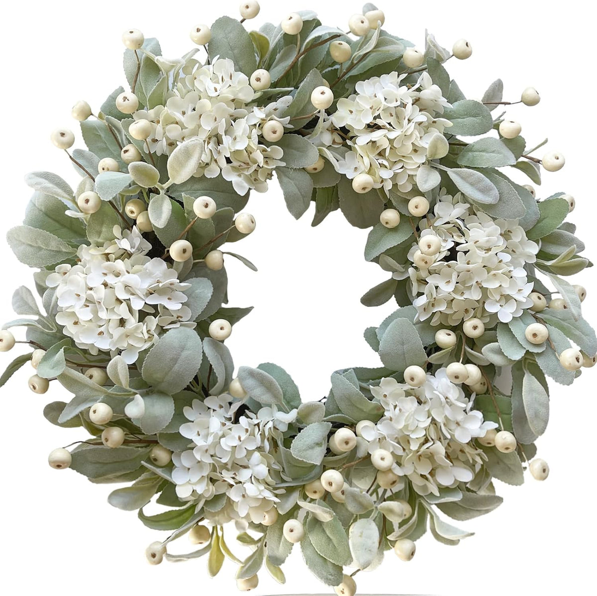 idyllic 22 inch lambs ears leaves everyday wreath, main product view