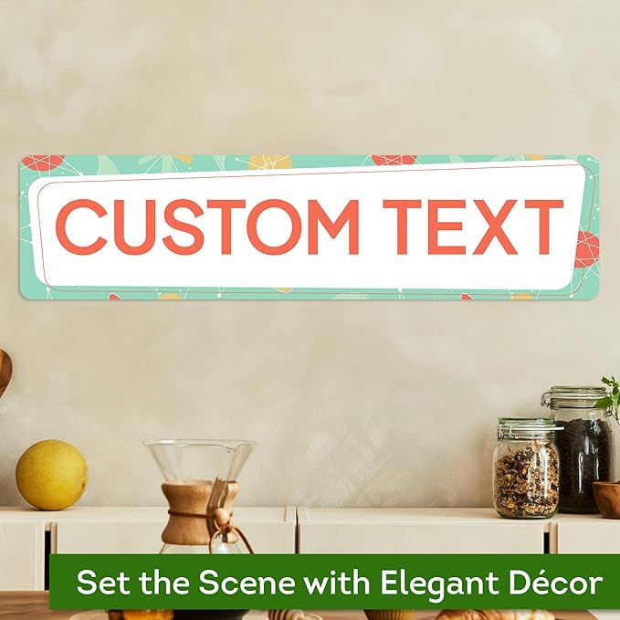 Custom Sign, Custom Street Sign, 11 Font Colors, 13 Font Styles, 4 Hole Options, 22 Sizes, 6x24 Inches, Rust Free DiBound, Fade Resistant, Made in USA by My Sign Center (Mid-Century Modern 2)