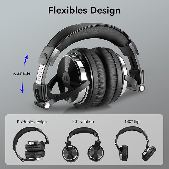 OneOdio Wired Over Ear Headphones Hi-Res Studio Monitor & Mixing DJ Stereo Headsets with 50mm Drivers and 1/4 to 3.5mm Jack for AMP Computer Recording Podcast Keyboard Guitar Laptop - Black