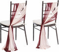 Ling's moment Wedding Chair Sashes Cover Aisle Decorations Draping Fabric Wrinkle-Free with Tie 16 Pcs Burgundy Pink Blush for Party Ceremony Reception Floral Arrangement Banquet Outdoor Decor