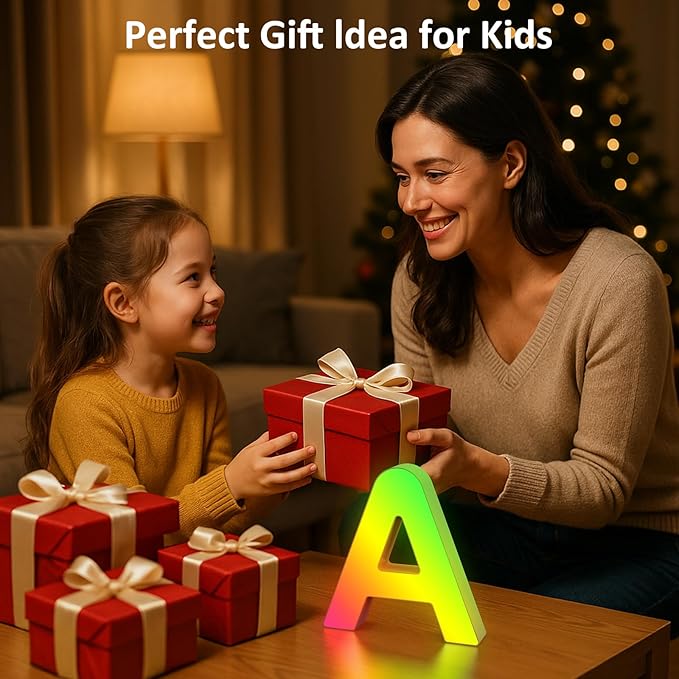 OJQ Light Up Letters Led Lights- Marquee Letters for Room Decor Wall Lights - Christmas Gifts Music Sync Color Change Colorful, Christmas Birthday Gifts for Girl, Teen Girls Gifts Home Wall Decor
