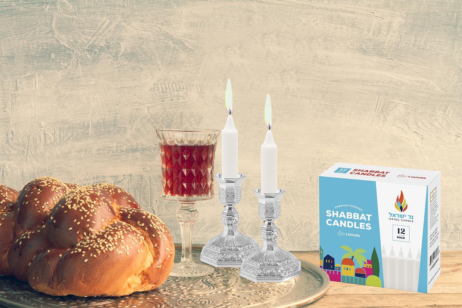 Shabbat Candles Shabbos 3 Hr. - 12 Ct.