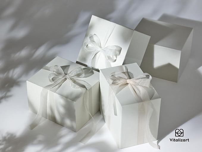 Vitalizart Organza Ribbon Frayed Sheer Organza White Pink Grey Set 3/8" Silk Like Ribbons for Valentines Day Gift Wrapping Craft Flower Bouquet Wedding Invitations Mesh Fabric 15 Yards
