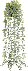 Der Rose 1Pcs Fake Plants Hanging Artificial Potted Faux Eucalyptus Plants for Modern Boho Farmhouse Bathroom Office Desk Wall Art Shelf Living Room Aesthetic Decor Indoor