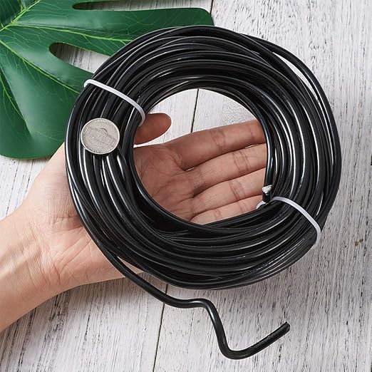 Fashewelry 32.8 Feet 5mm Black Aluminum Wire Bendable Metal Craft Wire for Beading Sculpting Jewelry Making