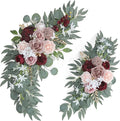 Ponatia Wedding Arch - Artificial Burgundy & Dusty Rose & Blush Flowers (Pack of 2) for Wedding Welcome Signs, Ceremony & Reception