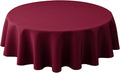 Biscaynebay Round Christmas Tablecloths 60" for Round Tables diameters from 28" to 48", Burgundy Fabric Water Resistant Folding Table Covers Washable for Dining, Kitchen, Wedding, Parties