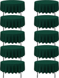 BRILLMAX 10 Pack Hunter Green Round Tablecloths 90 Inch - Circle Bulk Linen Polyester Fabric Washable Table Cloth Cover for Wedding Reception Banquet Birthday Party Buffet Restaurant