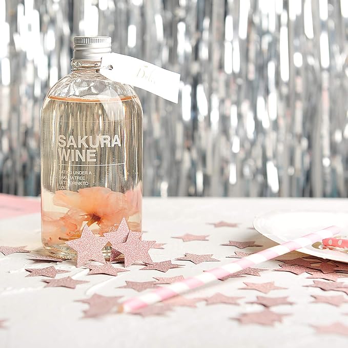 Glitter Star Confetti for Table Wedding Birthday Party Decoration, 1.2 inch in Diameter (rose gold glitter,200pc)