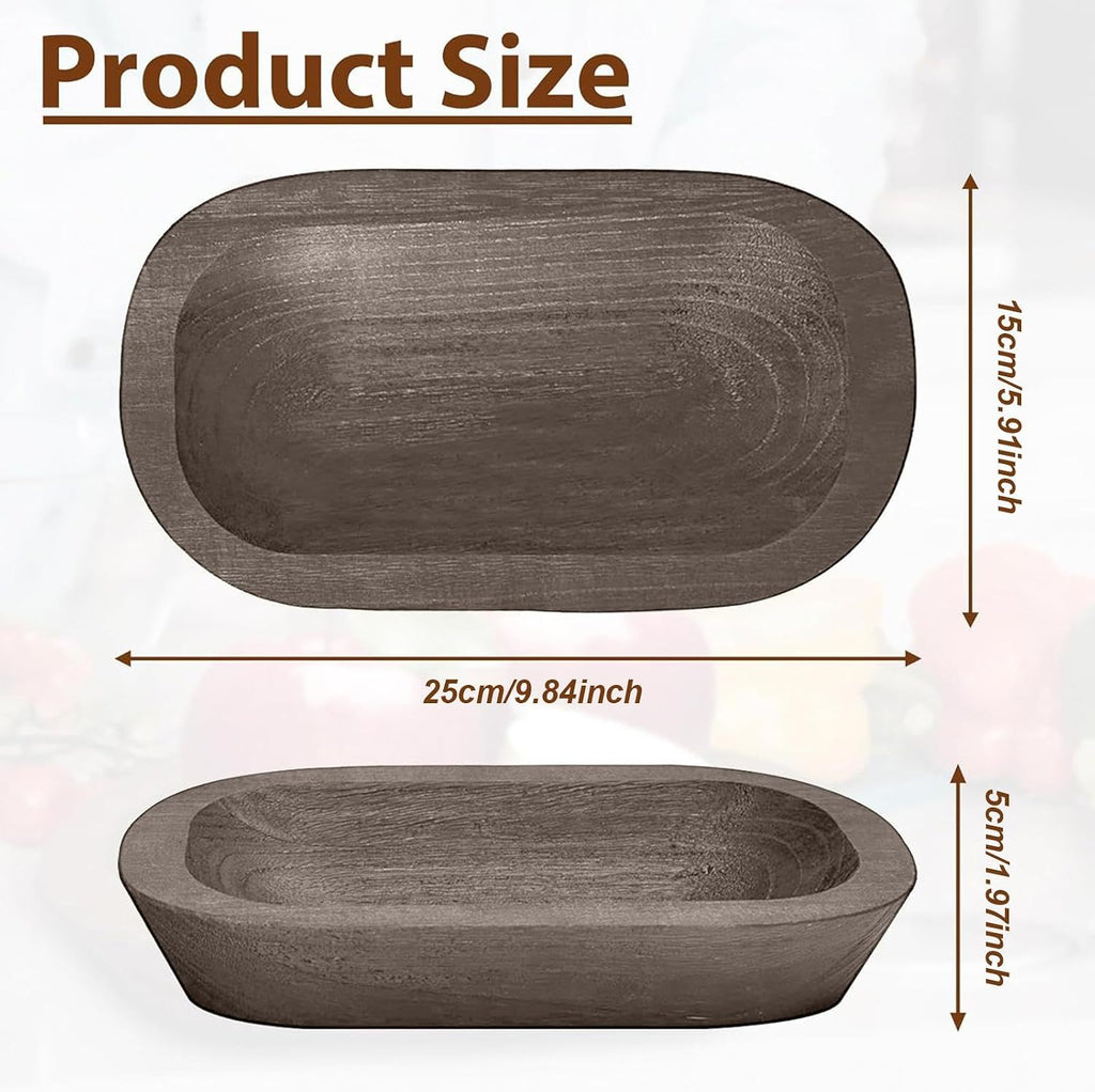 Candle Holder Candle Bowl Creative Handmade Carved Vintage Rustic Storage Tray
